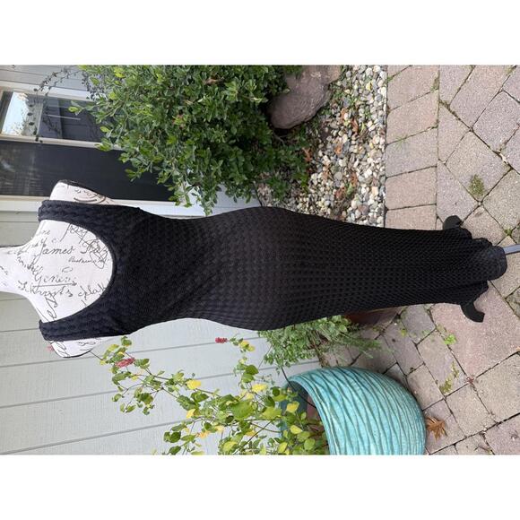 Vintage Black Textured Whimsigoth Patterned Rabbit Rabbit Rabbit 90's Witch 8M - Picture 3 of 6